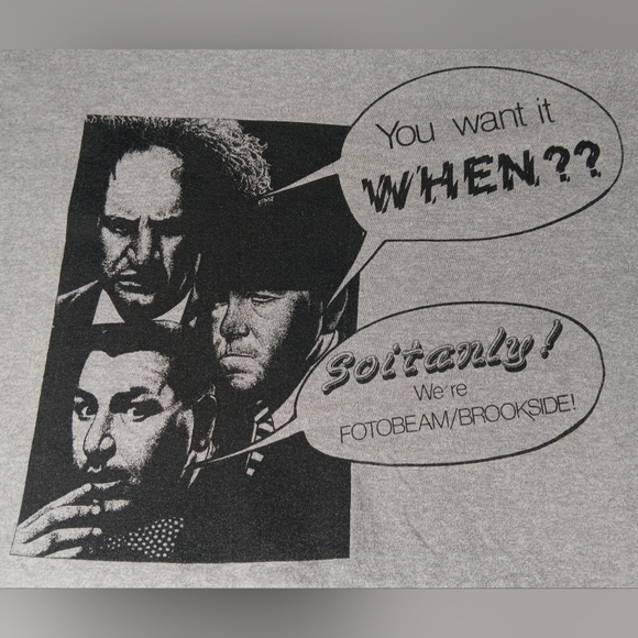 VTG 80s Three Stooges Adult Large T-shirt Single Stitch Gray Screen Stars USA - Picture 3 of 8
